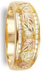 Ave 369 22-Stone Diamond Bands, 10k Yellow Gold, 12k Green and Rose Gold Black Hills Gold Motif Couples Wedding Ring Set