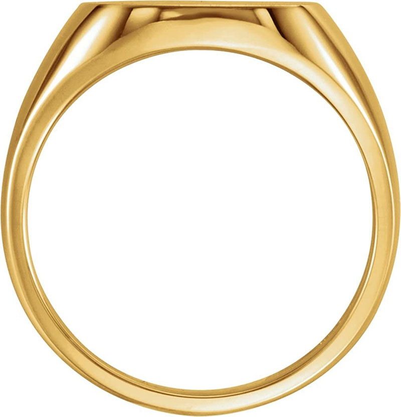 Men's 18k Yellow Gold Brushed 12mm Square Signet Ring