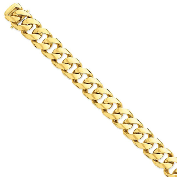 Men's Polished 14k Yellow Gold 16.15mm Link Bracelet, 9"