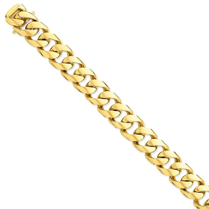 Men's Polished 14k Yellow Gold 16.15mm Link Bracelet, 9"