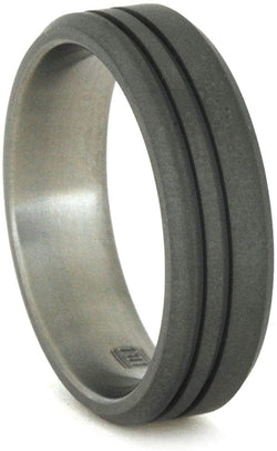 Sandblasted Titanium 8mm Comfort-Fit Wedding Ring, Size 7.25