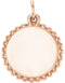 Engrave-able Round Granulated Bead Pendant, 14k Rose Gold