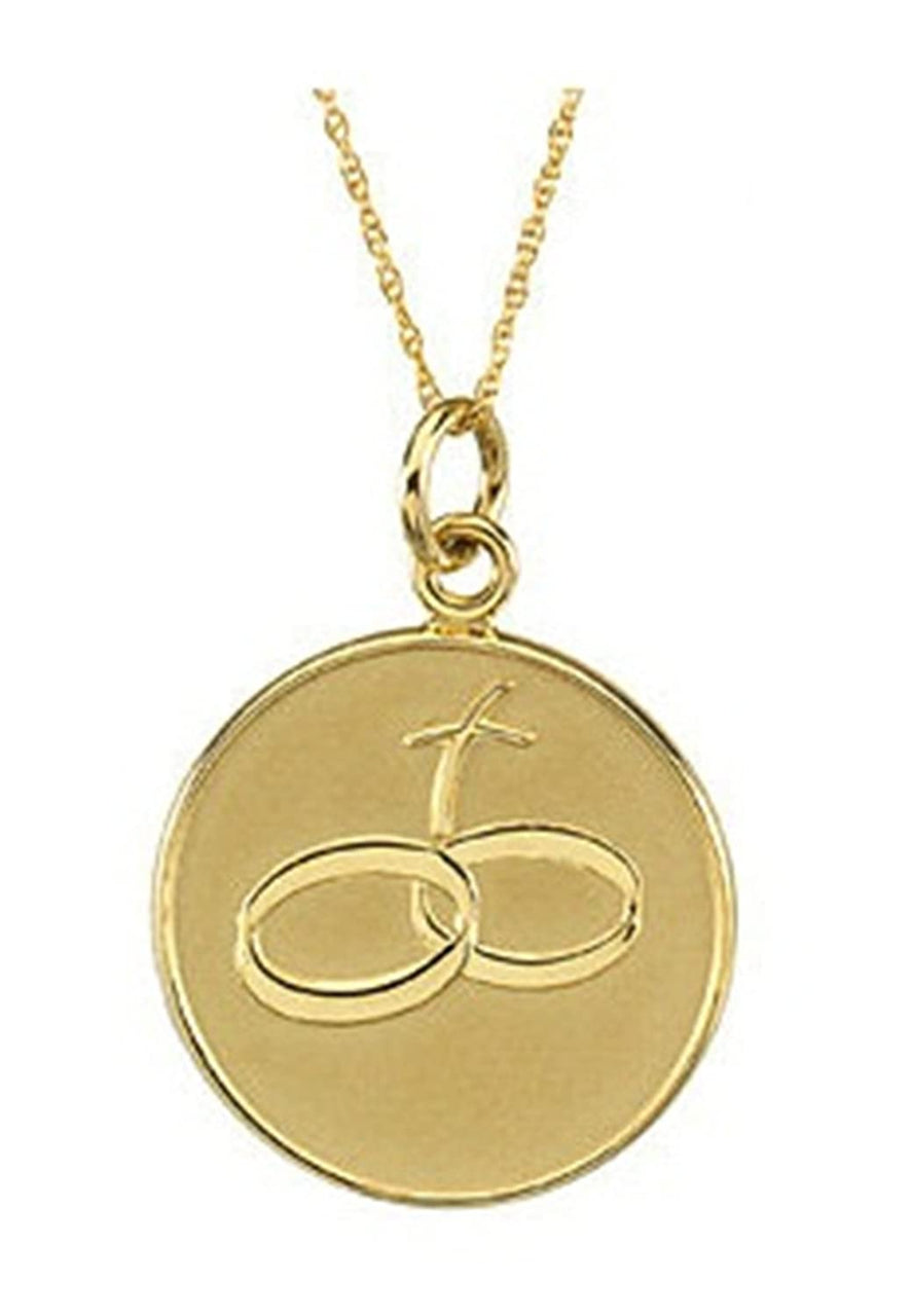 Loss of a Spouse 14k Yellow Gold Pendant Necklace, 18" (20X20 MM)