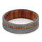 Sandblast Titanium 6mm Comfort-Fit Tulip Wood Band