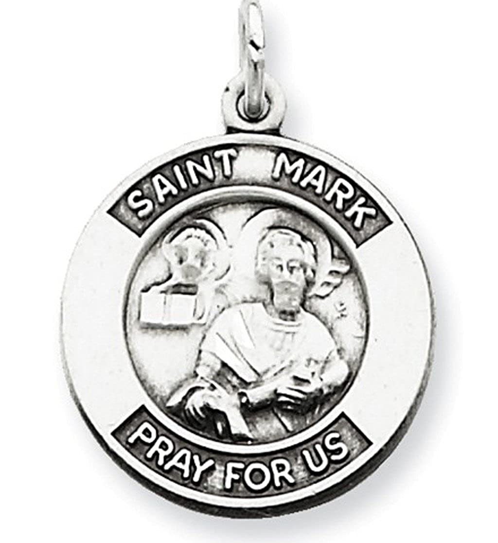 Sterling Silver Antiqued St. Mark Medal (21X16MM)