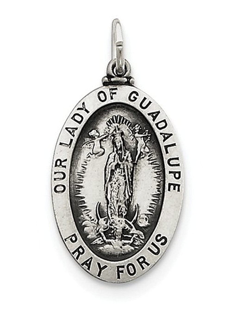 Sterling Silver Our Lady Of Guadalupe Medal (31X16MM)