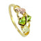 Marquise Peridot Slim Profile Ring, 10k Yellow Gold, 12k Green and Rose Gold Black Hills Gold Motif