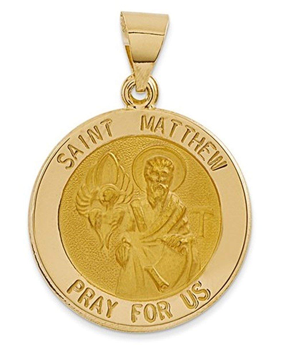 14k Yellow Gold St. Matthew Medal Pendant (22X19MM)