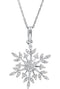 CZ Snowflake Sterling Silver Necklace, 18"