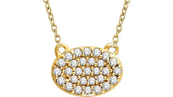 Diamond Oval Pendant Necklace in 14k Yellow Gold, 18" (.20 Cttw)