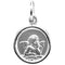 14k White Gold Round Angel Medal (14.25MM)