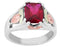 January Birthstone Created Garnet Ring, Sterling Silver, 12k Green and Rose Gold Black Hills Silver Motif, Size 4