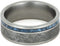 The Men's Jewelry Store (Unisex Jewelry) Turquoise, Gibeon Meteorite 8mm Comfort-Fit Brushed Titanium Band