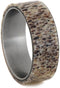 Deer Antler 6mm Comfort-Fit Matte Titanium Ring, Size 9