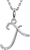 5-Stone Diamond Letter 'T' Initial 14k White Gold Pendant Necklace, 18" (.03 Cttw, GH, I1)