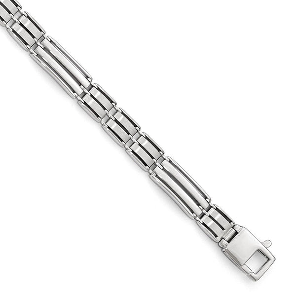 Men's Rhodium-Plated 14k White Gold Link Bracelet, 8.25"