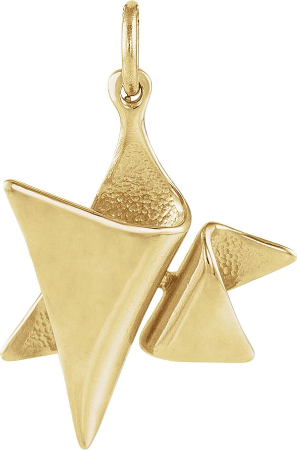 Elegant Star of David 14k Yellow Gold Pendant (Made in Holy Land)