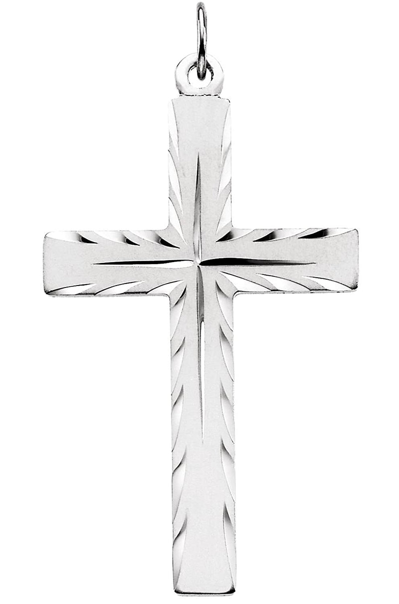 Christian Cross Sterling Silver Pendant (40X25MM)