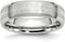 Men's Brushed Cobalt Chrome, Sterling Silver Inlay 6mm Beveled Edge Band Size 13