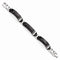 Men's Wellington Collection Black Titanium, Argentium Silver Bracelet, 8" (12MM)