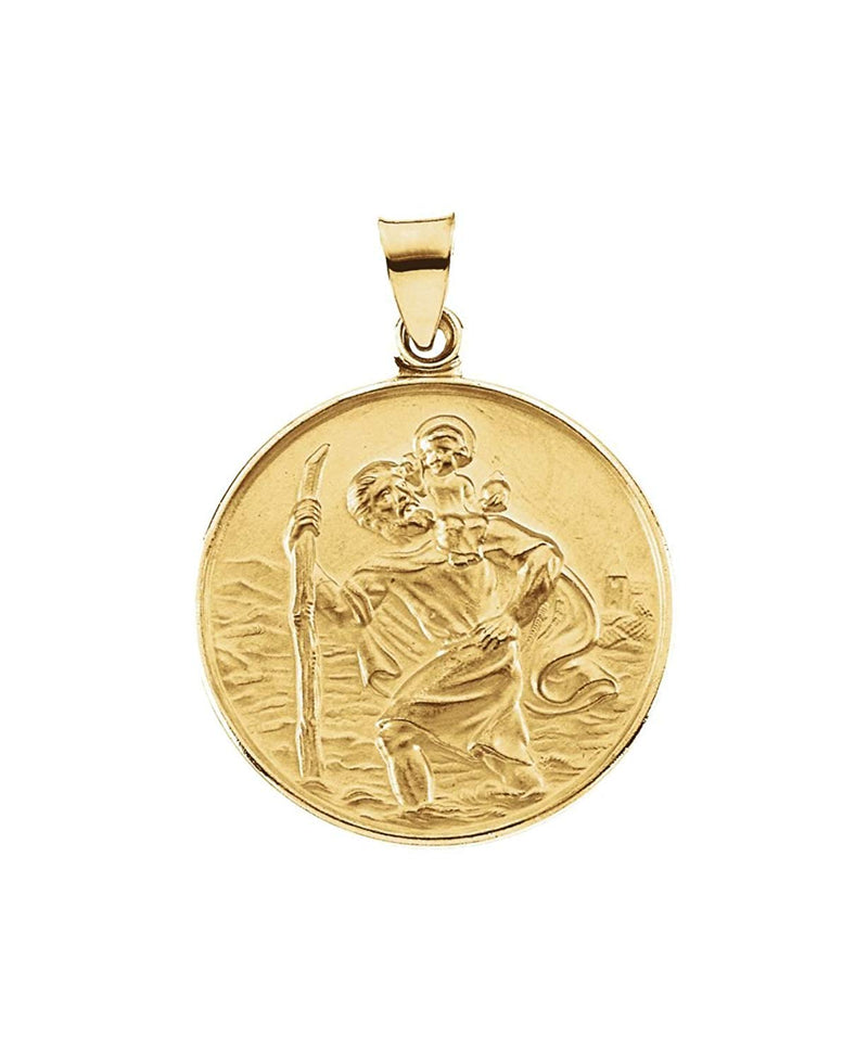 18k Yellow Gold St. Christopher Medal (13 MM)