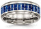 Titanium, Blue and white Carbon Fiber Inlay 8mm Comfort-Fit Band, Size 10.5