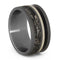 Mimetic Meteorite, African Blackwood, Sterling Silver Stripe 9mm Comfort-Fit Sandblasted Titanium Band