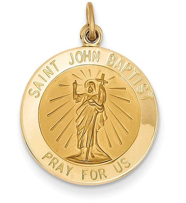 14k Yellow Gold St. John Baptist Medal Pendant (26X19MM)