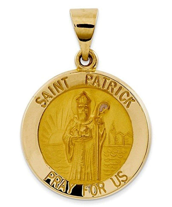 14k Yellow Gold St. Patrick Medal Pendant (22X19MM)