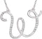 Diamond Initial Letter 'W' Rhodium-Plated 14k White Gold Pendant Necklace, 17" (GH Color, I1 Clarity, 1/6 Cttw)