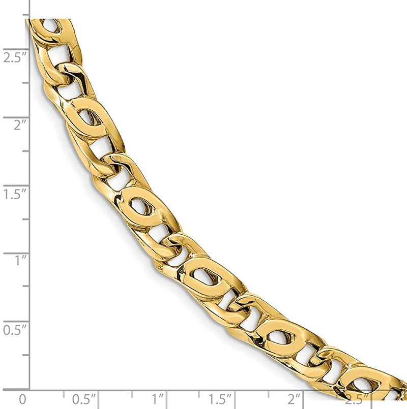 Men's Italian Two-Tone 14k Yellow and White Gold 7.83mm Long and Short Cable Link Bracelet, 7.75 Inches