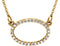 29-Stone Diamond Horizontal Oval 14k Yellow Gold Pendant Necklace, 16" (.16 Cttw)