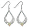 Filigree Teardrop Earrings, Sterling Silver, 12k Green and Rose Gold Black Hills Gold Motif