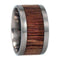 The Men's Jewelry Store (Unisex Jewelry) Koa Wood Inlay 12mm Comfort Fit Interchangeable Titanium Ring