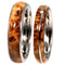 Black Ash Burl, Titanium Pinstripe Ring, His and Hers Wedding Band Set