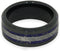 Blue and White Gold Stardust, Gibeon Meteorite 8mm Comfort-Fit Black Ceramic Wedding Band, Size 12