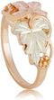 Two-Tone Leaf Ring, 10k Yellow Gold, 12k Green and Rose Gold Black Hills Gold Motif, Size 5.5