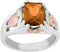 November Birthstone Created Gold Topaz Ring, Sterling Silver, 12k Green and Rose Gold Black Hills Silver Motif, Size 9.25