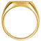 Men's 18k Yellow Gold 15mm Brushed Round Signet Ring