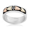 Men's Black Diamond-Cut Band, Sterling Silver, 12k Green and Rose Gold Black Hills Gold Motif