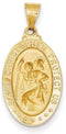 14k Yellow Gold St. Christopher Medal Pendant (20X15MM)