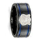 Edward Mirell Black Titanium Blue Anodized with SS Police Shield Tag 10mm Flat Band