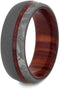 Gibeon Meteorite, Sandblast Titanium 7mm Comfort-Fit Tulip Wood Band, Size 10.75