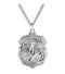 Sterling Silver St. Michael Shield Necklace, 24"