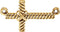 Rope-Trim Sideways Cross 14k Yellow Gold Pendant (8.65x16MM)