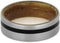 Matte Titanium, Black Pinstripe 6.5mm Comfort-Fit Whiskey Barrel Wood Wedding Band, Size 5.5