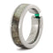 Tension Set Emerald and Deer Antler 6mm Comfort-Fit Titanium Wedding Band