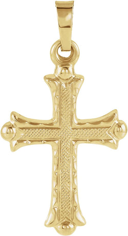 Textured Cross 14k Yellow Gold Pendant