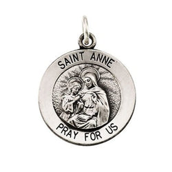 14k White Gold St. Anne Medal (14.5 MM)