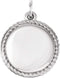 Engrave-able Round Rope Trimmed Pendant, Rhodium-Plated 14k White Gold